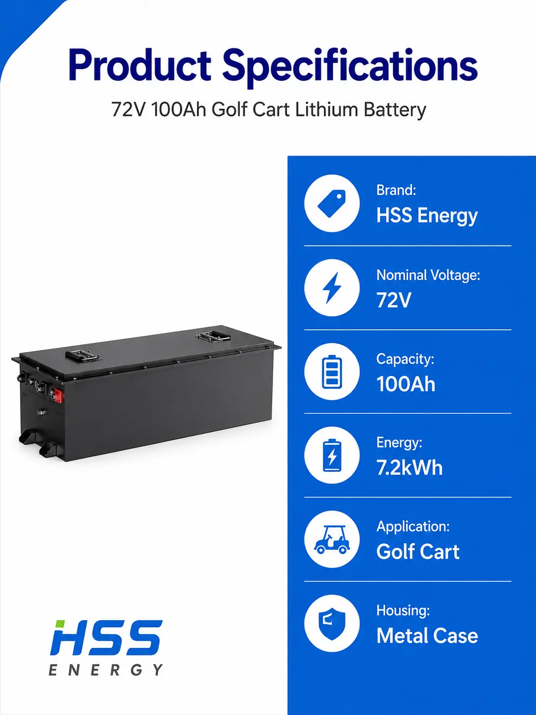 72V 100Ah Golf Cart Lithium Battery