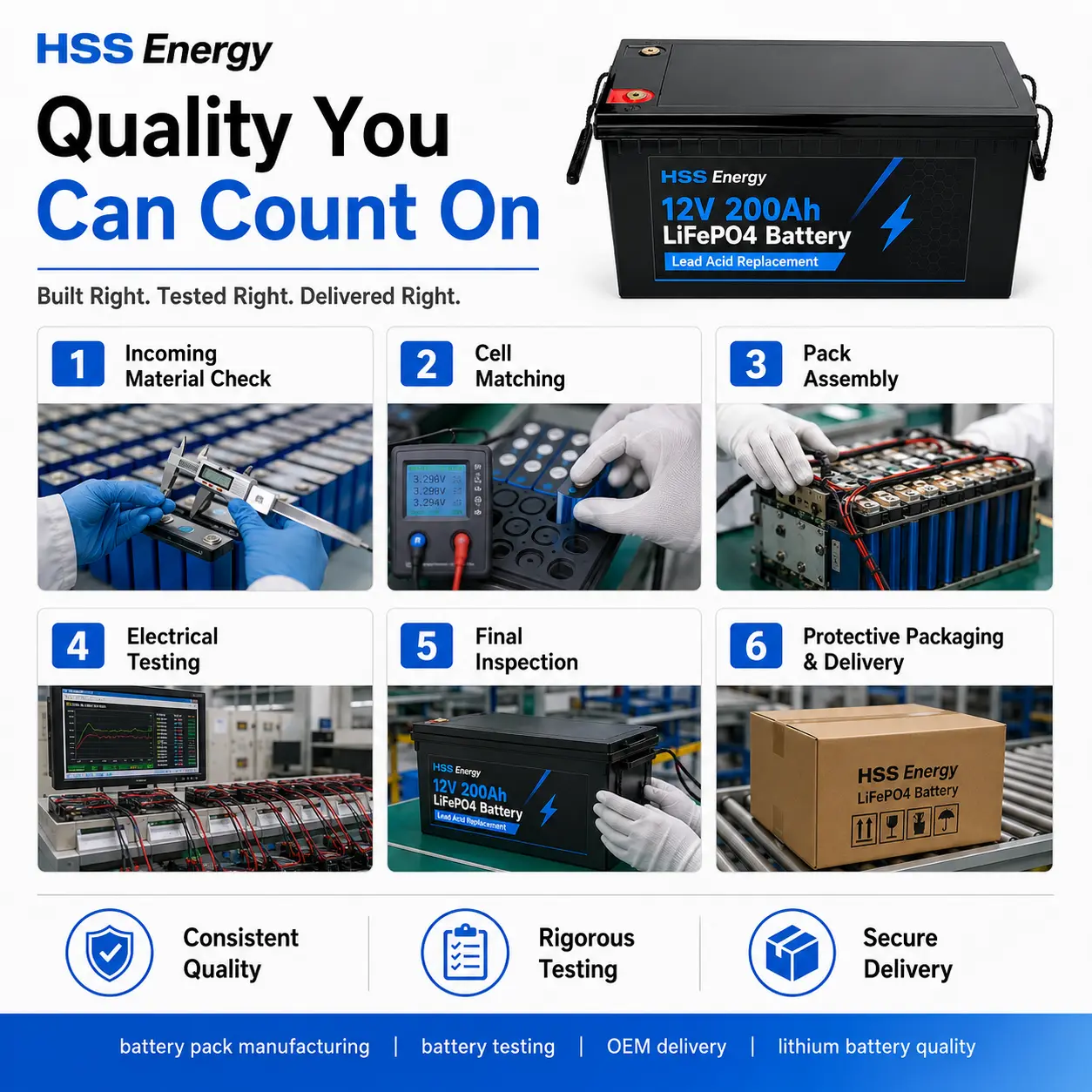 12V 200Ah LiFePO4 Battery